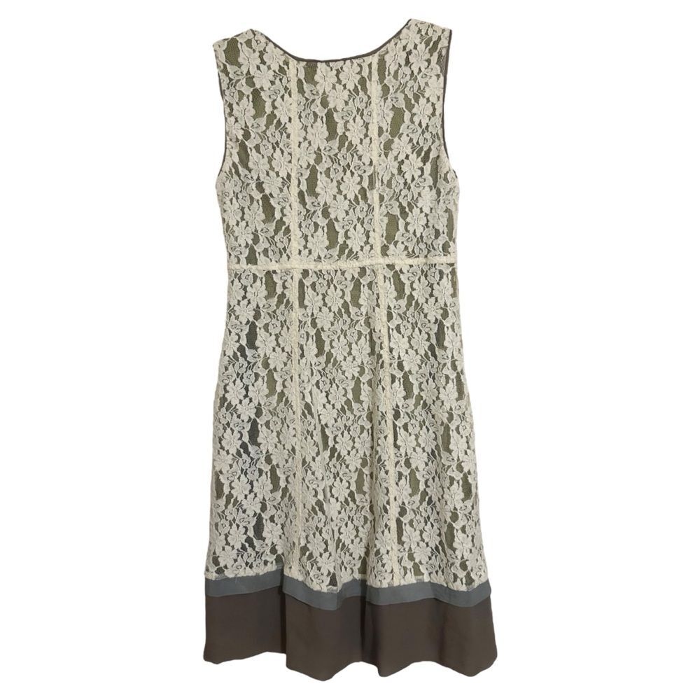 SUNDANCE Boho Ivory Lace Silk Trim Sleeveless A-Line Orly Dress 6 - Picture 6 of 16